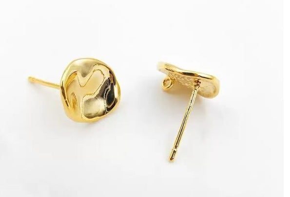 Earring post hammered with loop