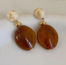 Acrylic color-block earrings