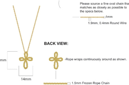 Rope Cross Pendant Necklace