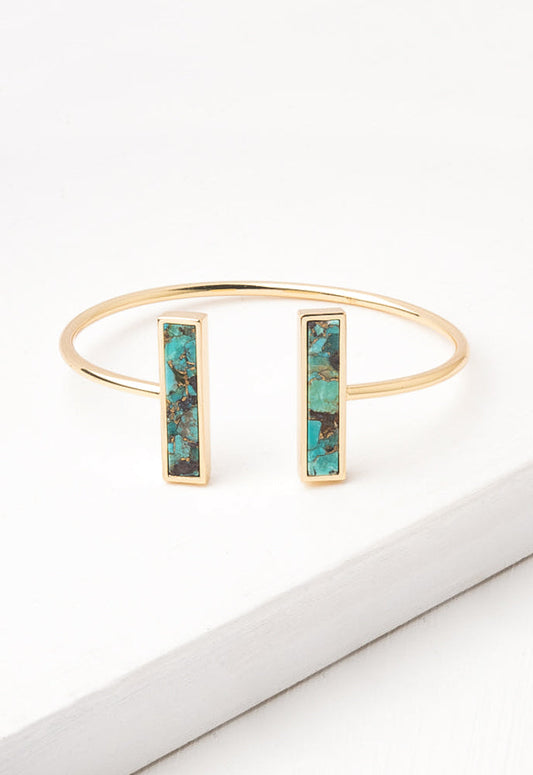 Rhetta Gold & Turquoise Stone Cuff Bracelet