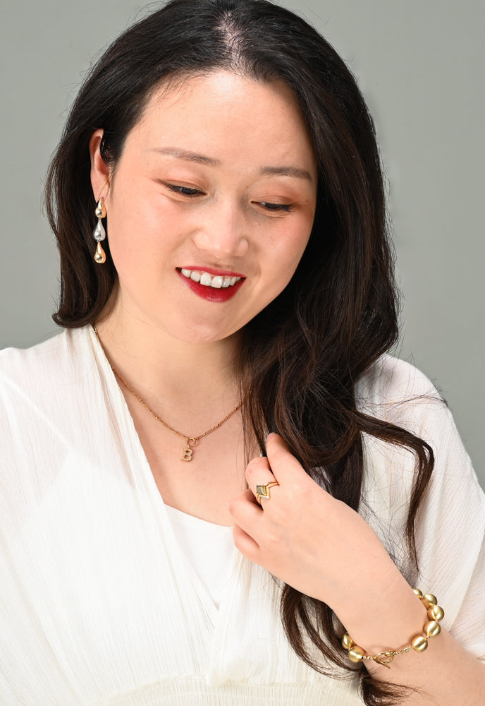 Fresh Beginnings Mixed Metal Drop Earrings -Mekhada