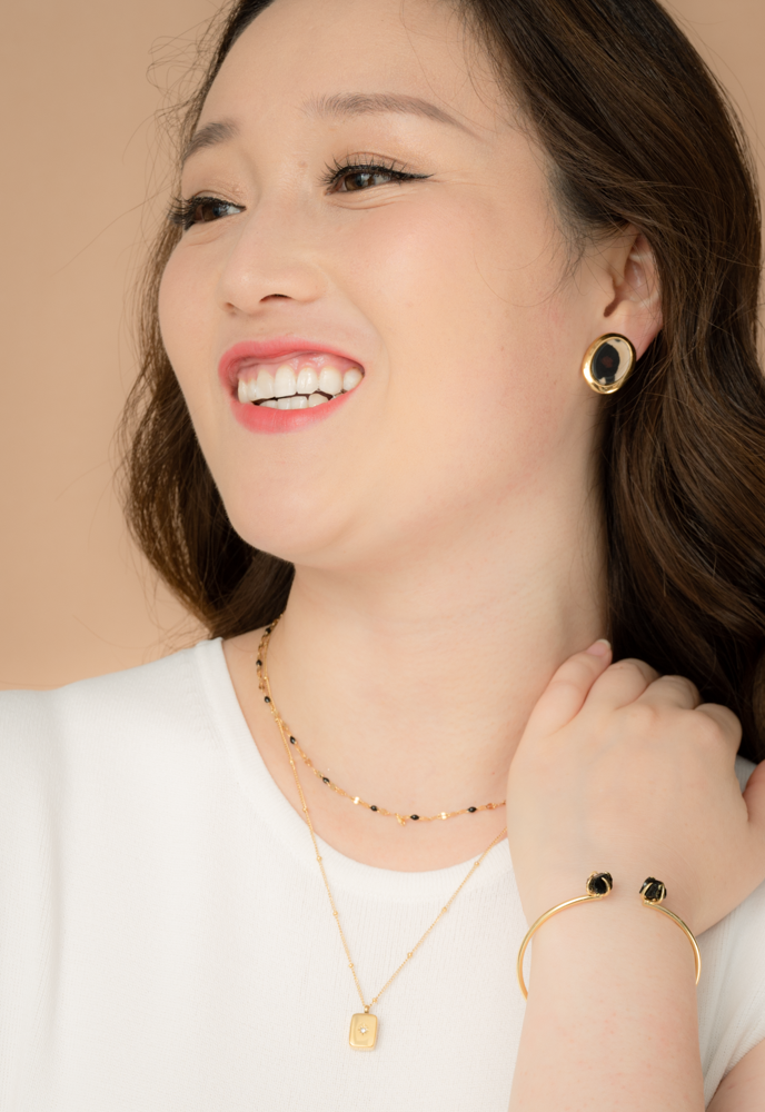 Shine Two-Stone Cuff in Midnight