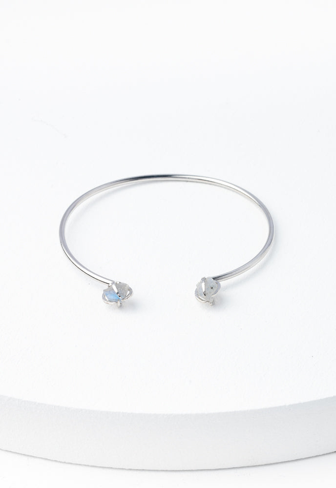 Shine Two-Stone Silver Cuff in Dusk