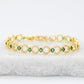 Gilded Halo Bracelet in Emerald