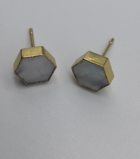 Gold-plated brass with MOP ear studs