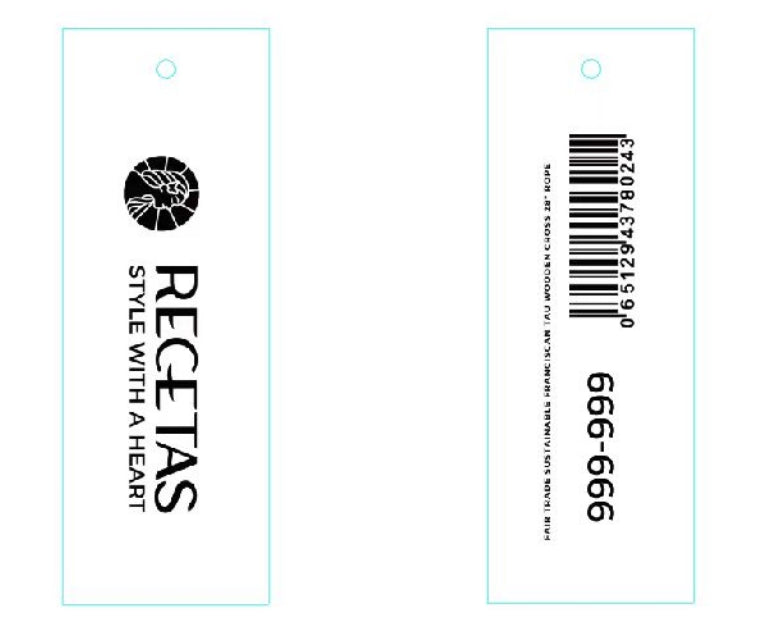 SKU Card/Barcode Tag (Two-sided printing) 3 1⁄2 x 1 1⁄4" card