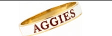 White enamel “AGGIES” in Maroon Cuff