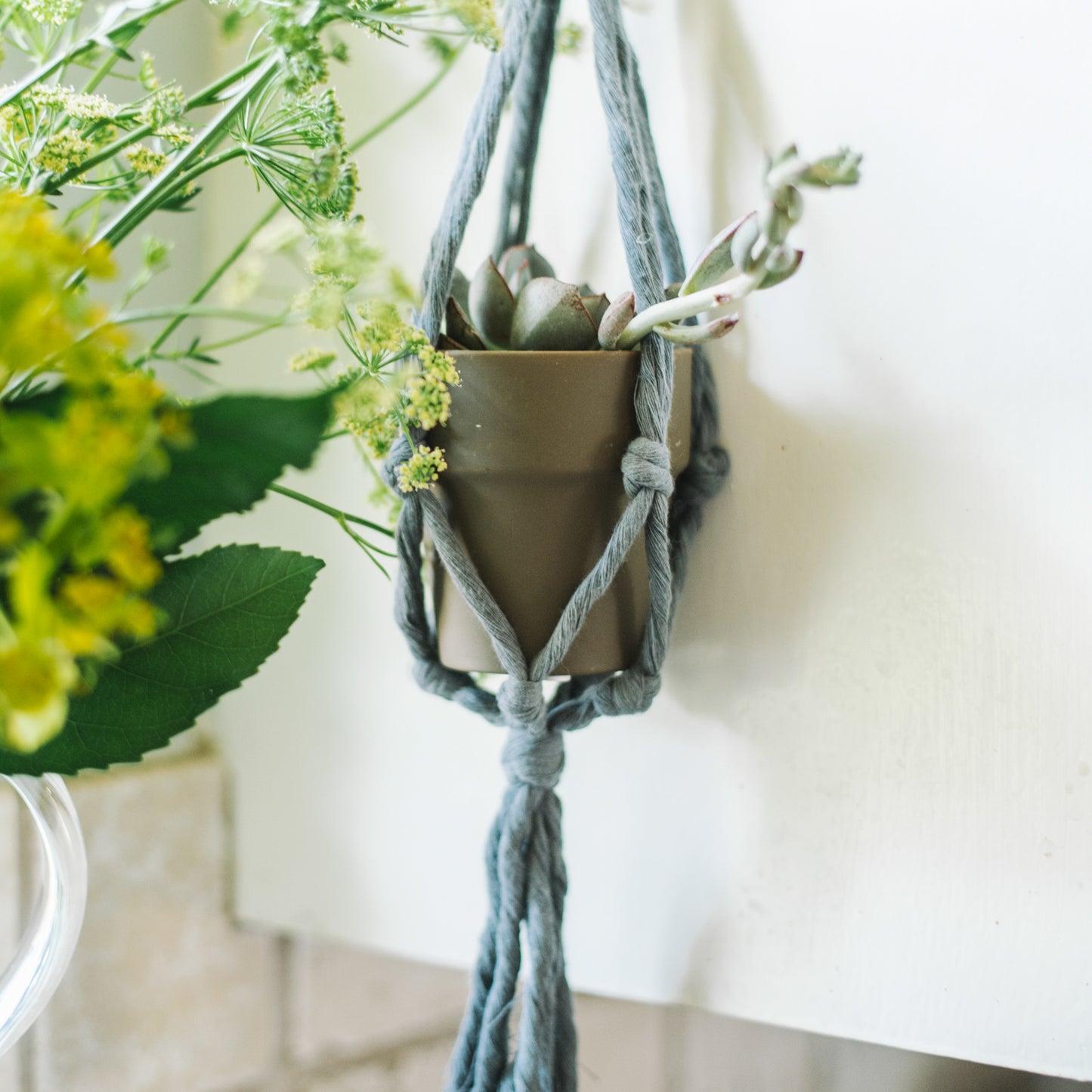Mini Flourish Plant Hanger Blue