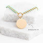Engravable Round Pendant on Seeds of Hope Chain in Mint