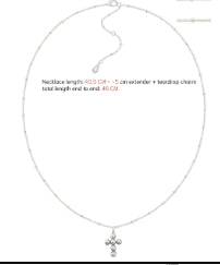 Pearl Encrusted Cross Pendant Necklace