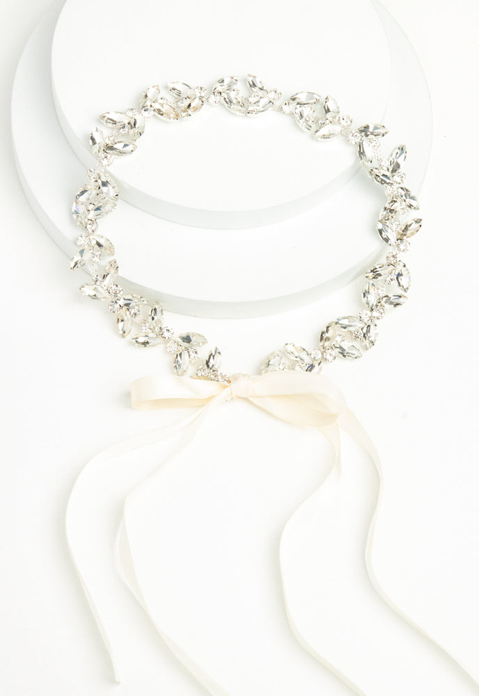 Crystal Serenade Silk Ribbon Headband