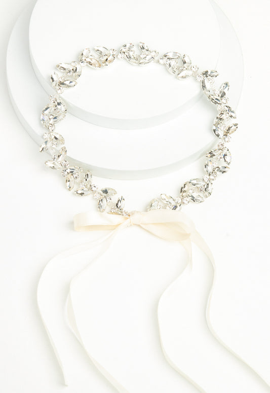 Crystal Serenade Silk Ribbon Headband