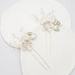 Everly Crystal Hair Pins in Sterling Silver