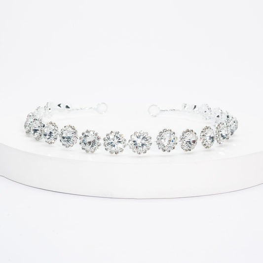 Peony Bloom Headband in Sterling Silver