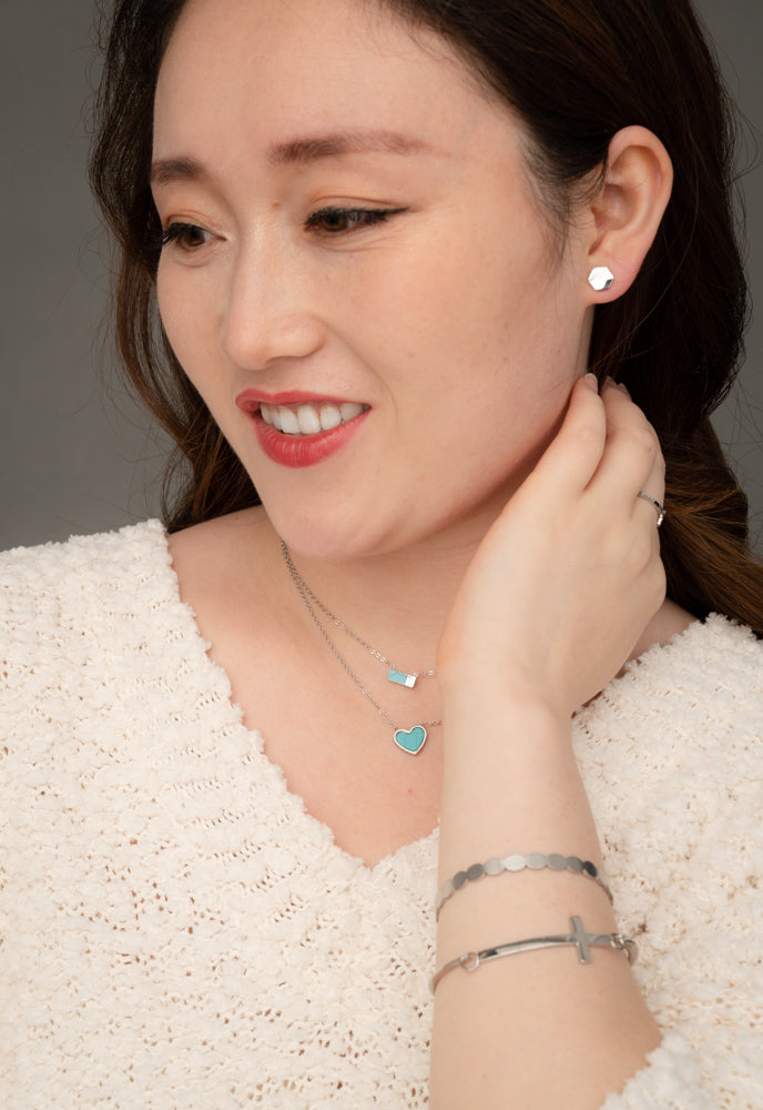 Honeycomb Silver Studs