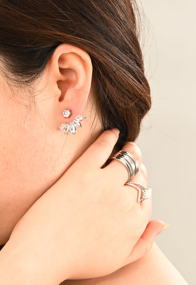 Perfectly-Paired Moonstone and Platinum Ring Set