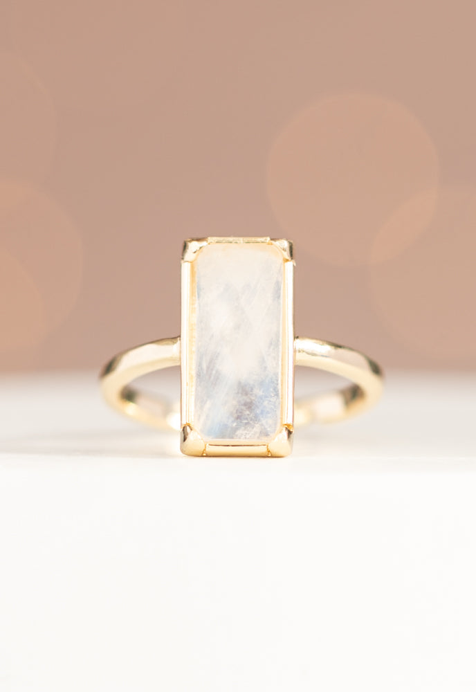 Moonlit Grace Ring in Gold & Moonstone