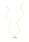 Bar necklace with 3 sun crystals etched in the gold