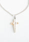 Biwa Cross on Silver Rope -ND 5915