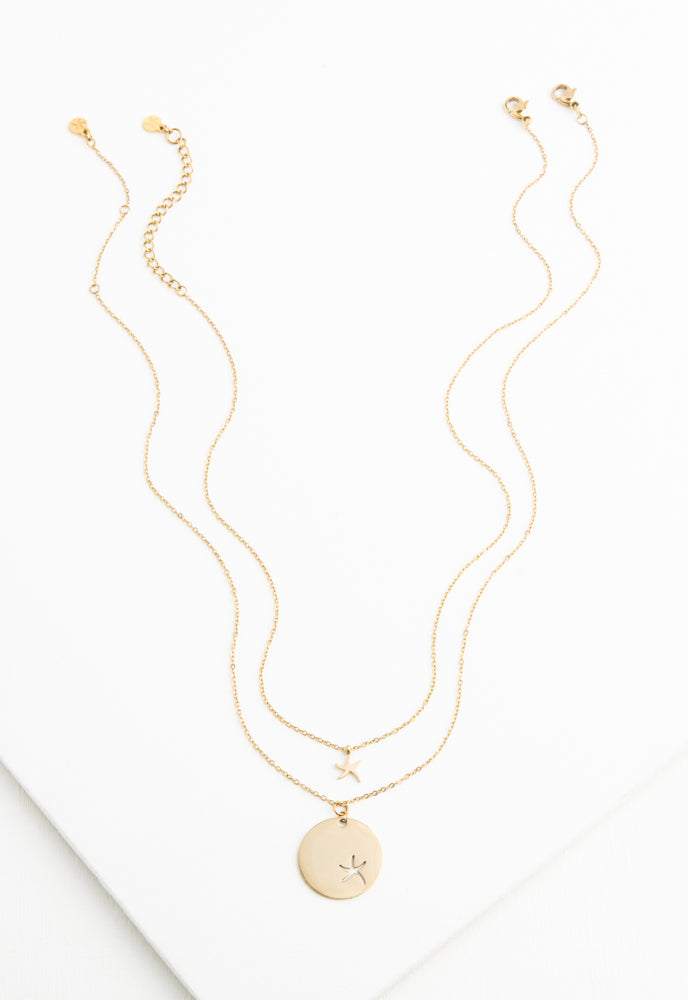 Community Gold Starfish Pendant Necklace Set