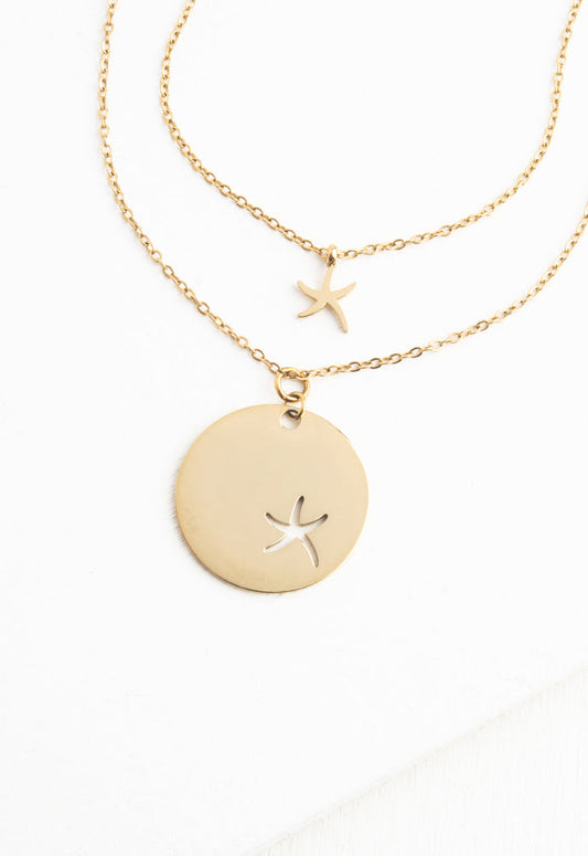 Community Gold Starfish Pendant Necklace Set