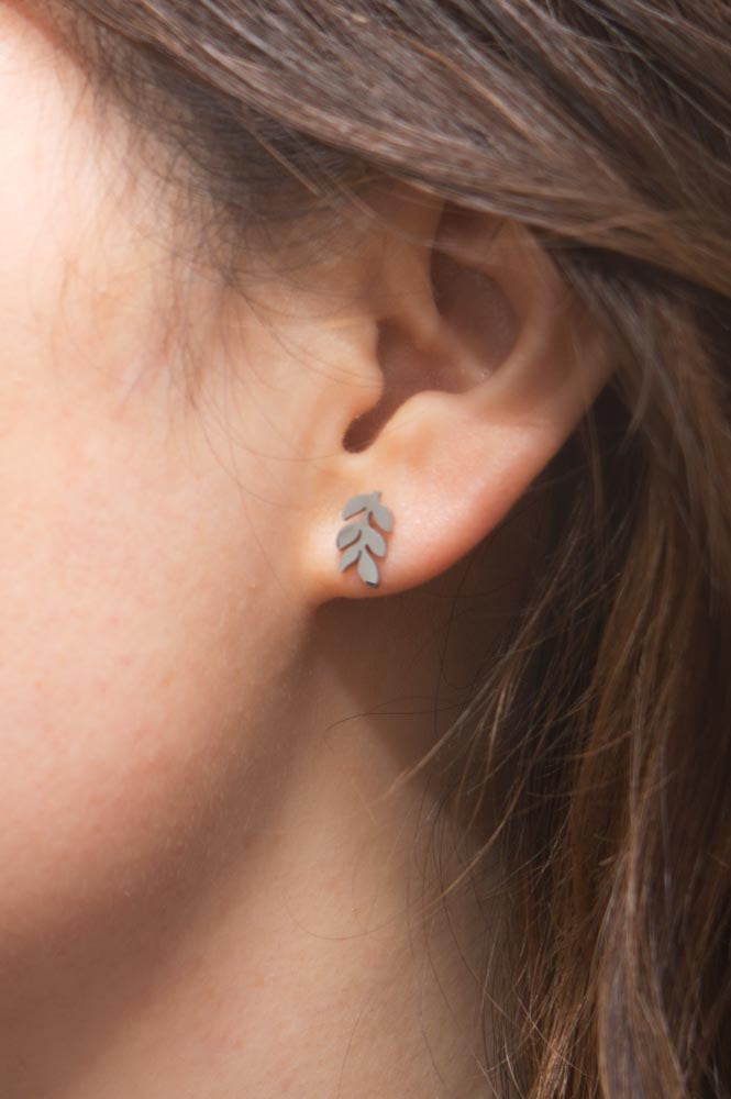 Rowen Leaf Stud Earrings