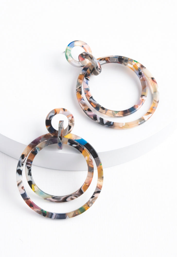 Margot Multicolored Resin Dangle Earrings