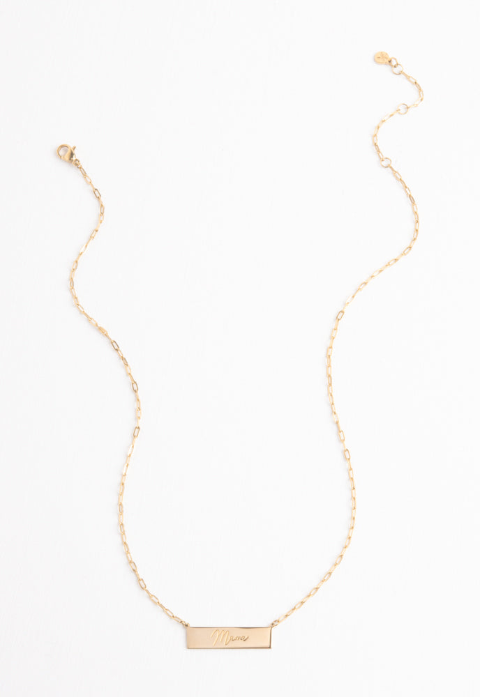 Mama Gold Bar Necklace
