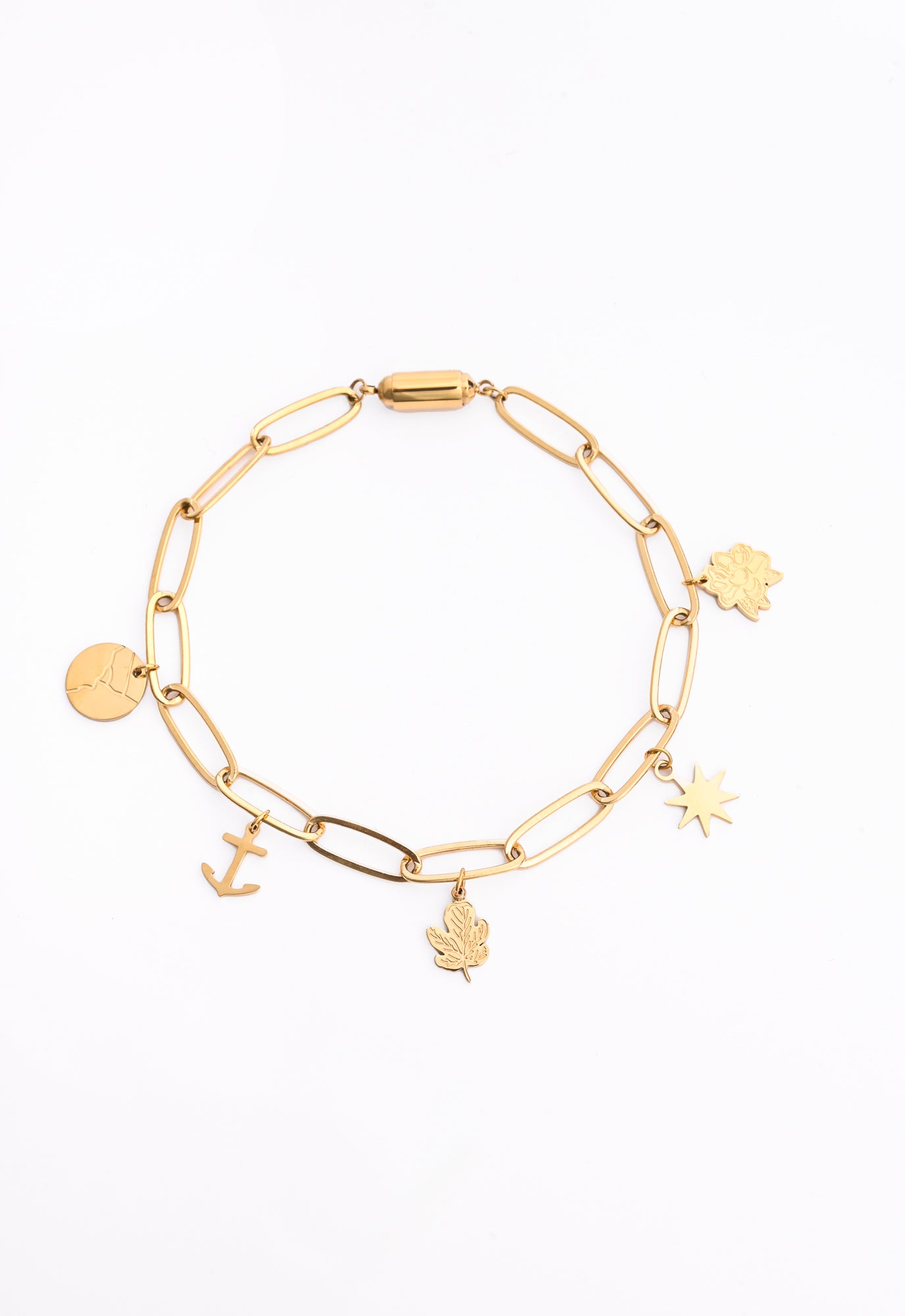Magnet bracelet with charms set-Gold