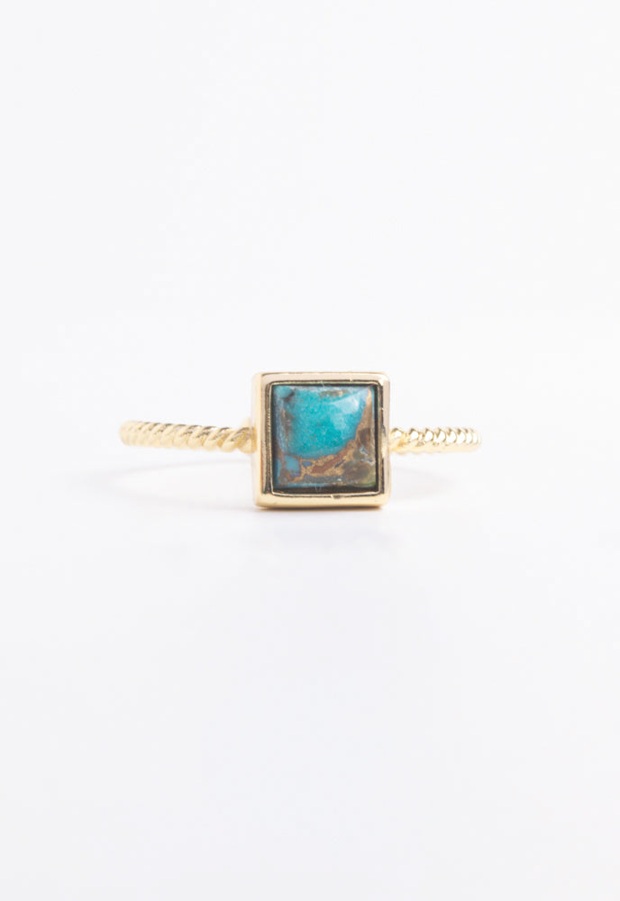Jayne Turquoise Square Ring