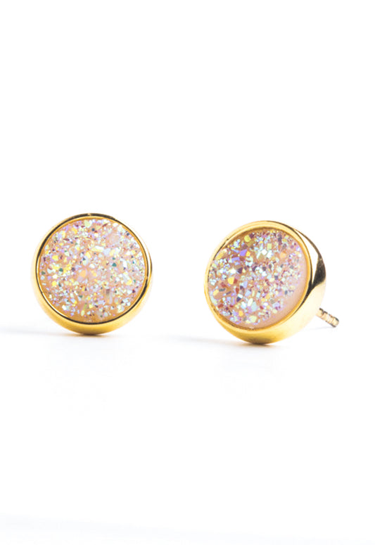 Brittany White Agate Stud Earrings