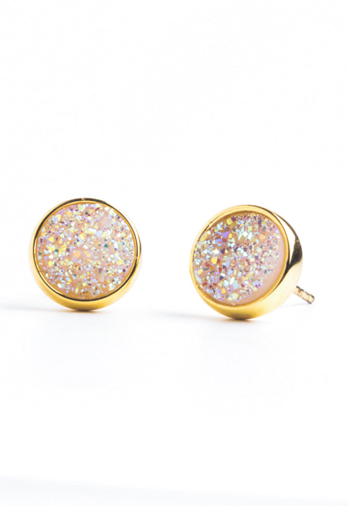 Brittany White Agate Stud Earrings