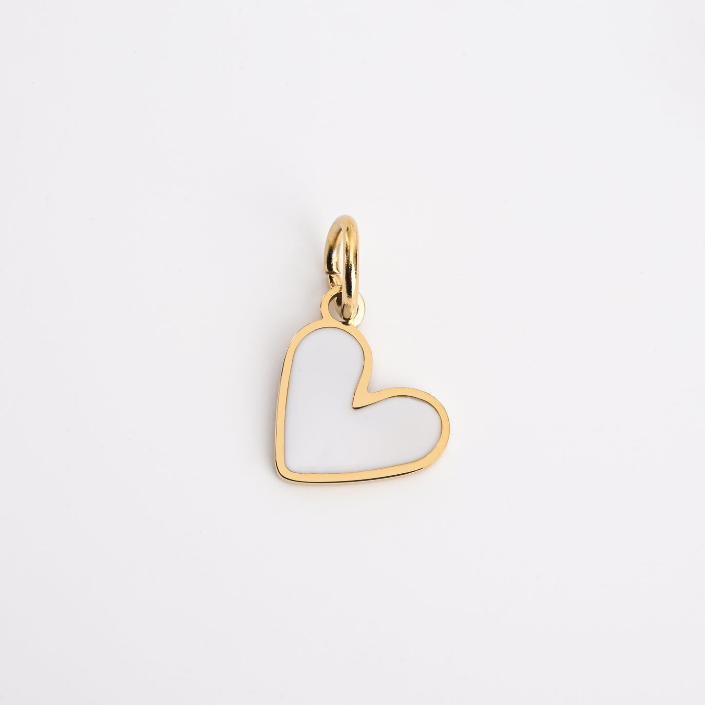 Enamel Heart Charm/White