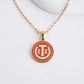0.75" Orange Enamel Necklace