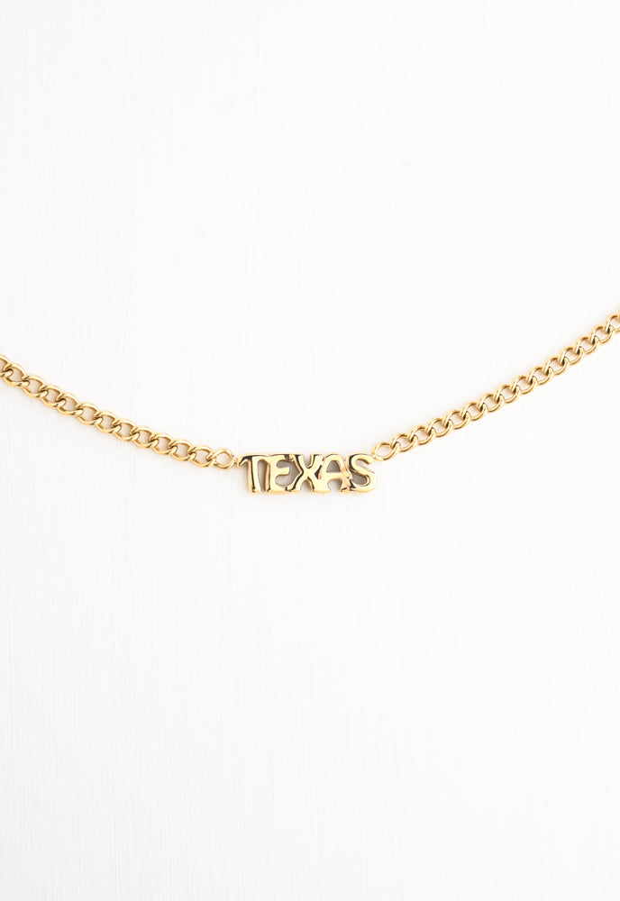 TEXAS Necklace on Curb Chain