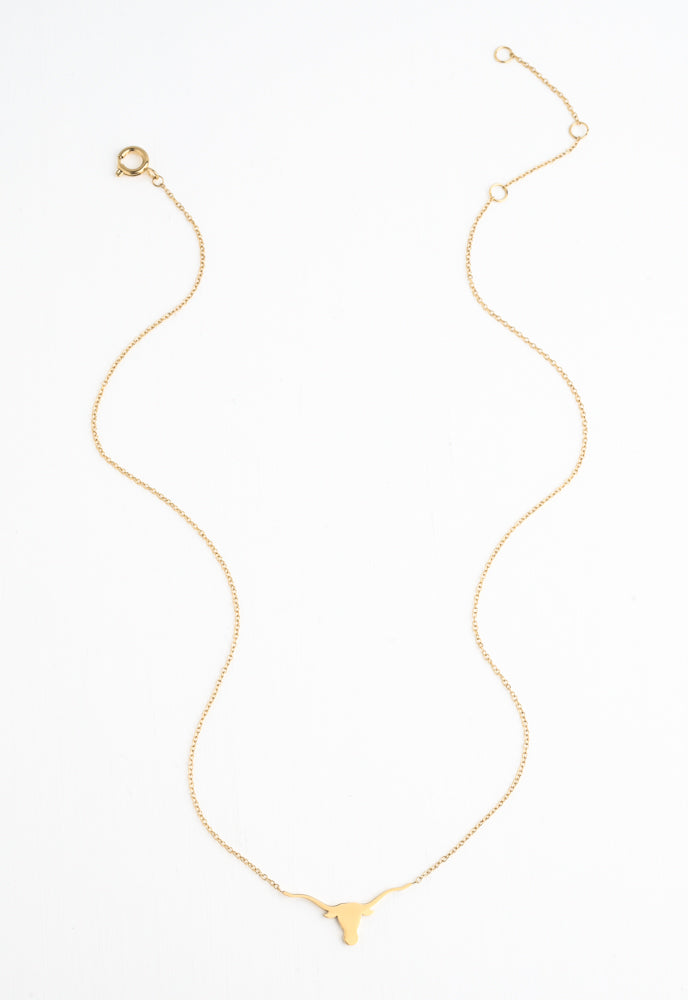 Longhorn Necklace on Curb Chain