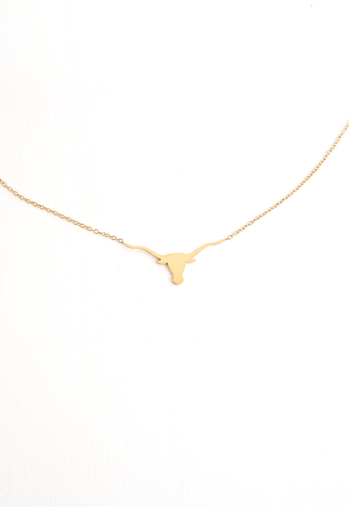 Longhorn Necklace on Curb Chain