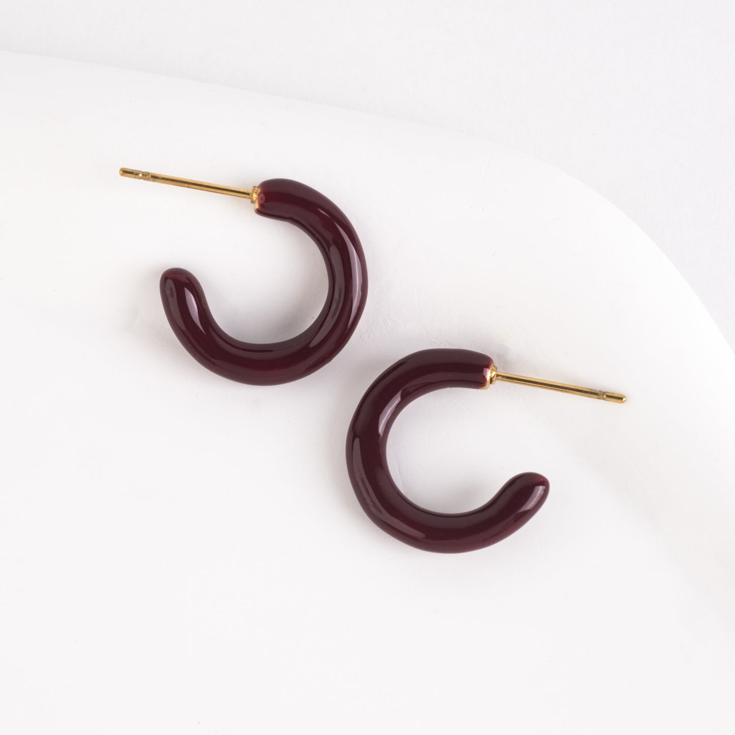 Maroon Midi Hoops