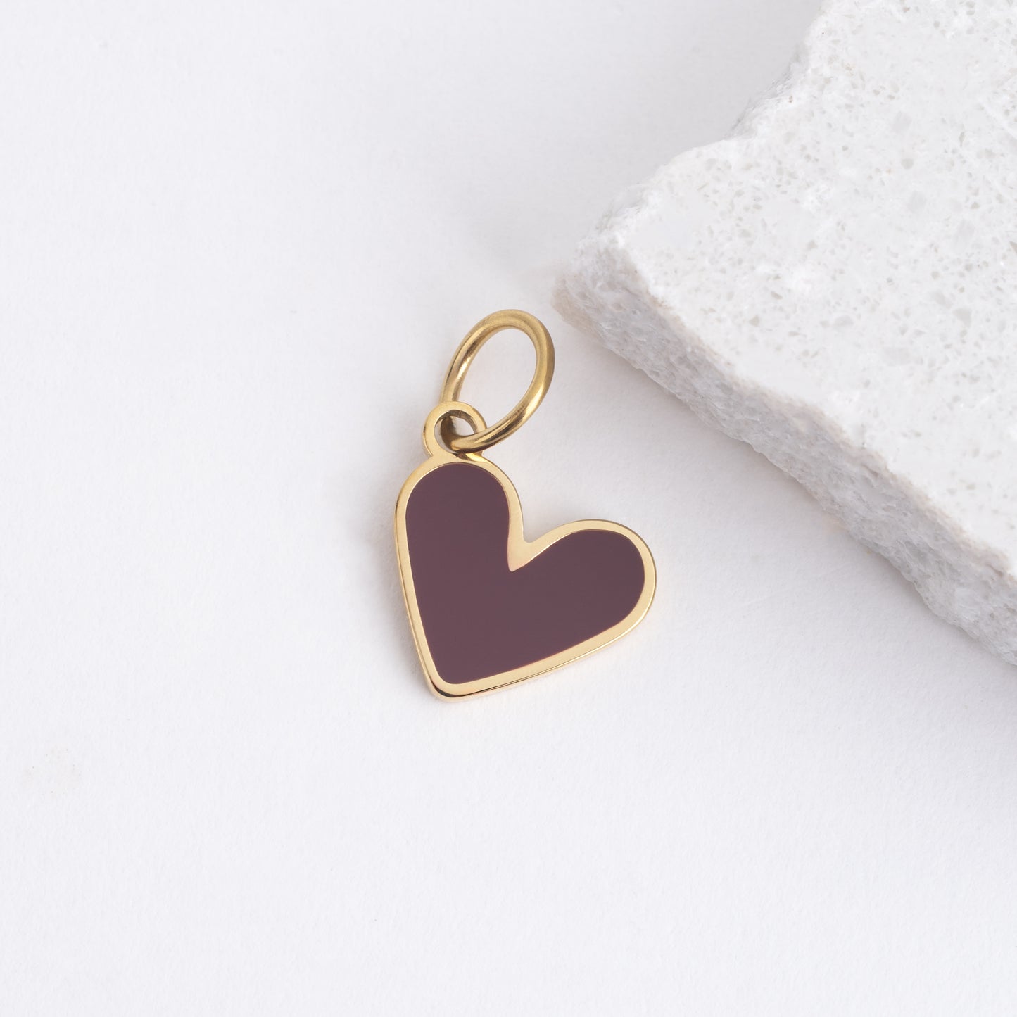 MAROON HEART CHARM