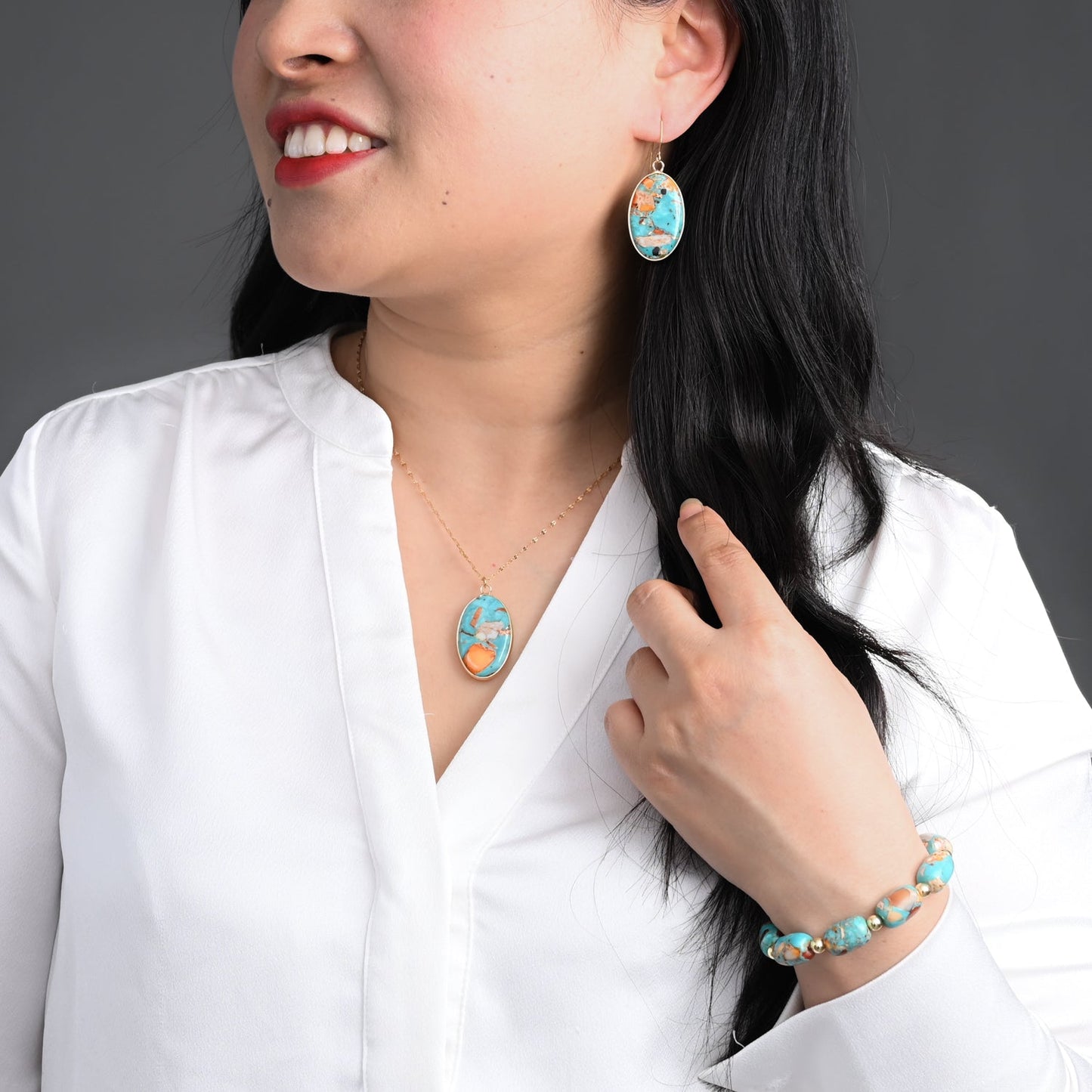 Sierra Bloom Turquoise Emperor Stone Necklace