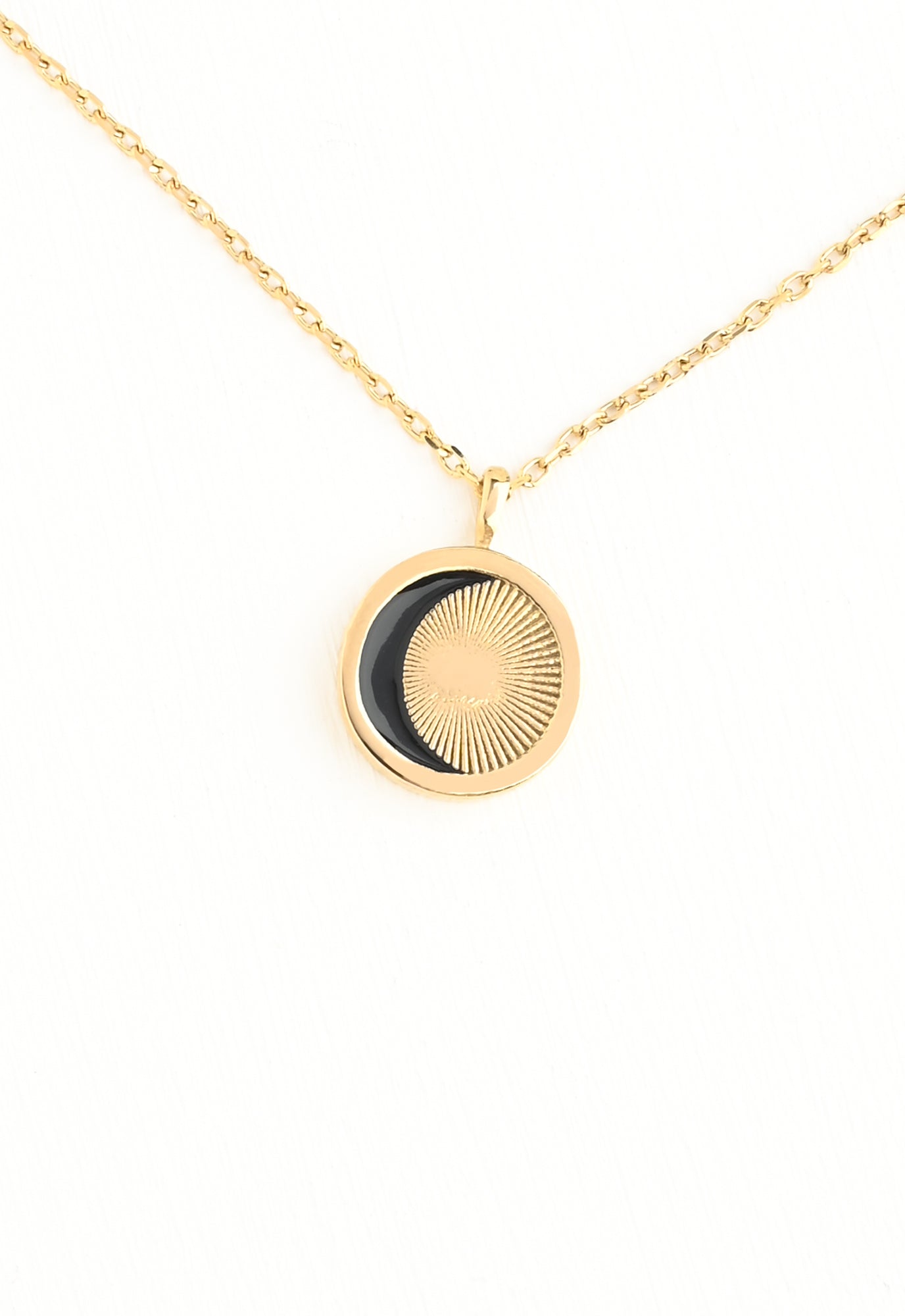 Crescent Moon Medallion Necklace