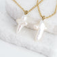 PEARL CROSS CHARM NECKLACE