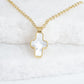 MOTHER OF PEARL CROSS CHARM NECKLACE