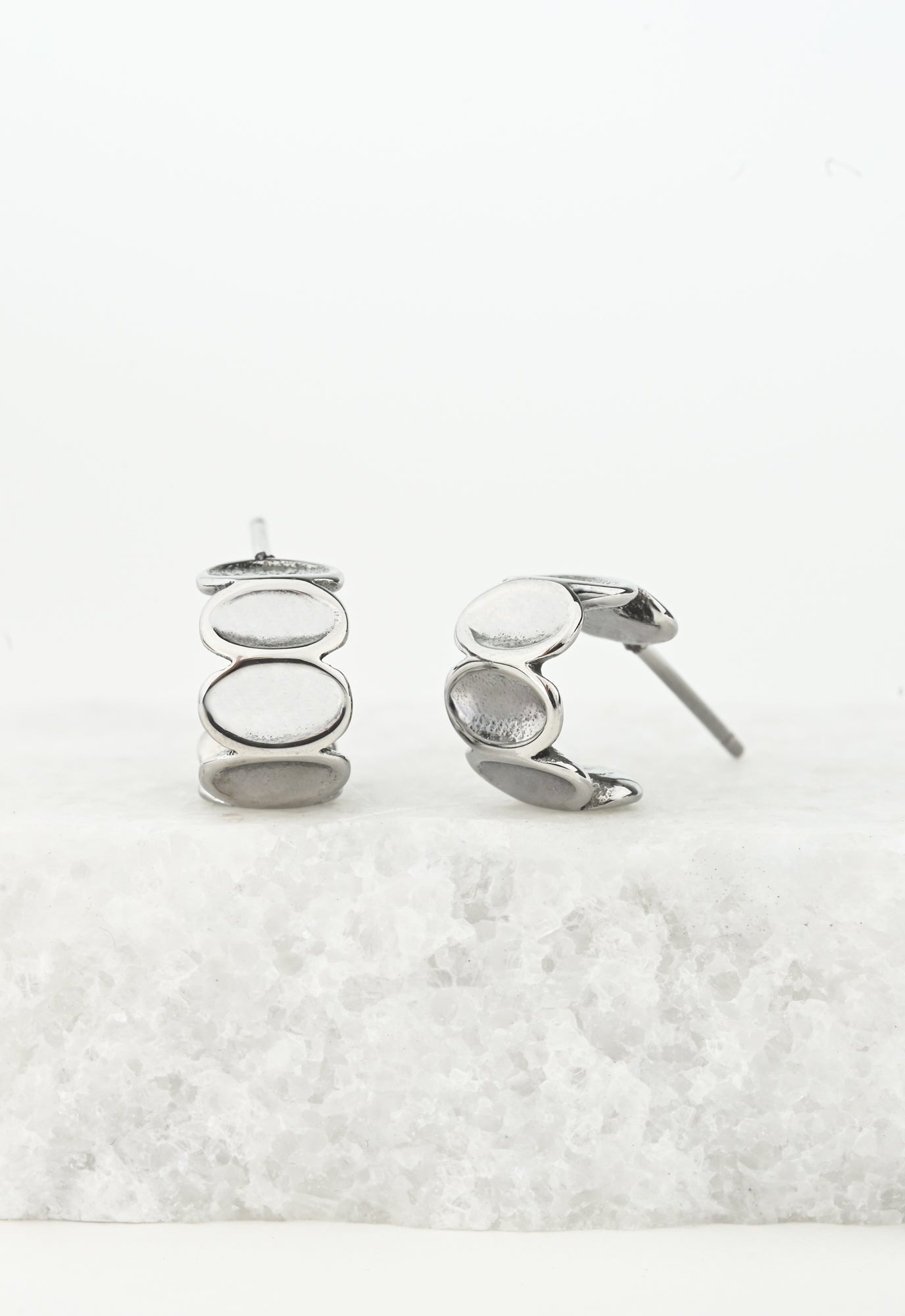 Custom small post hoops-sliver