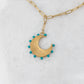 ENGINE TURNED MOON PENDANT