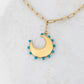 ENGINE TURNED MOON PENDANT