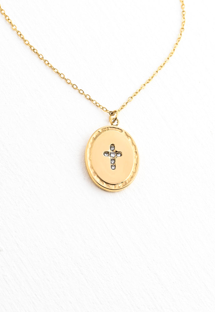 Shine Bright Cross Pendant in Midnight Black