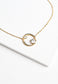 Moon/Star Necklace 14k gold plated with CZs