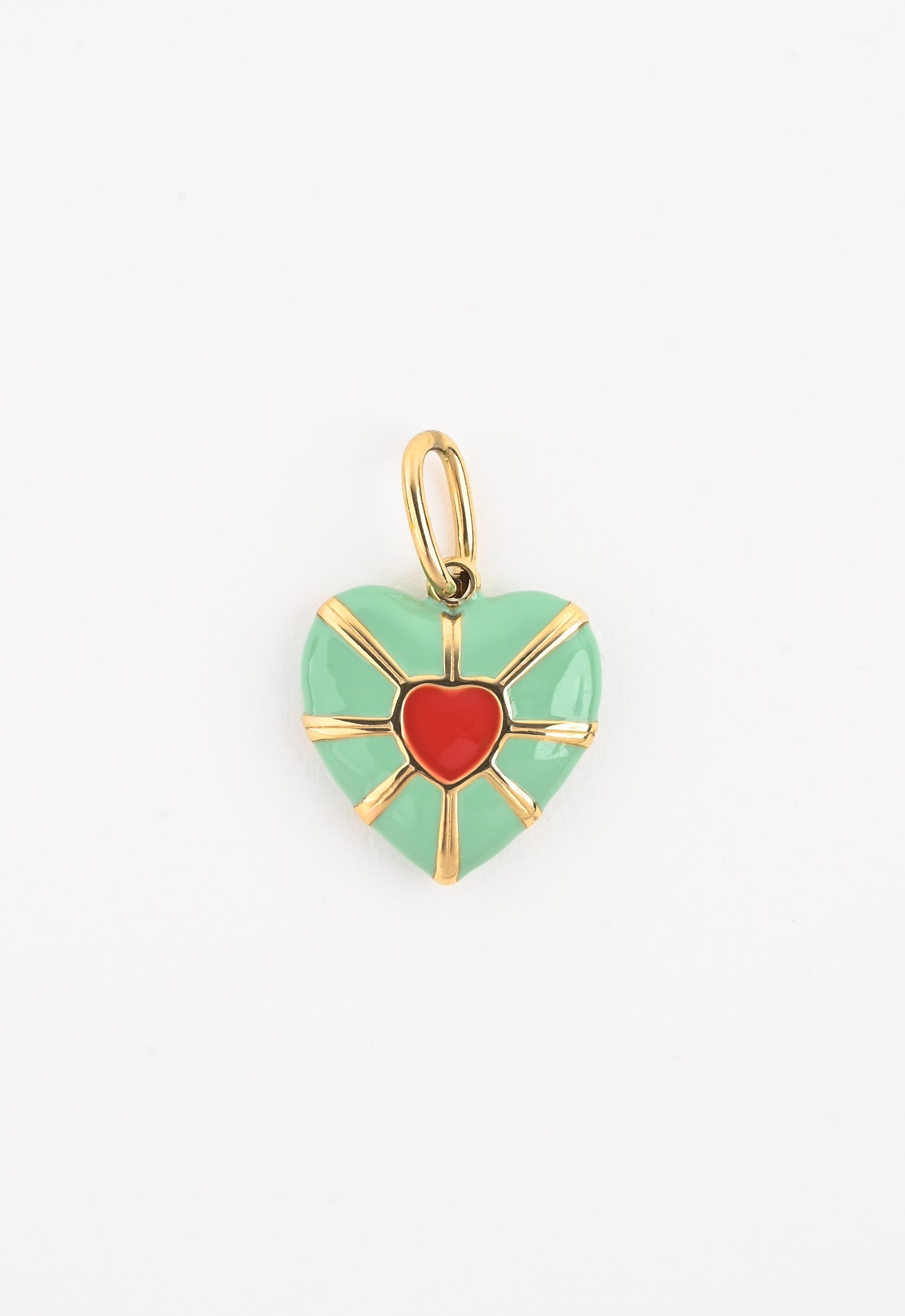 Heart Shield Charm, Green