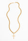 Men’s Cross Pendant on Cuban Curb Chain-gold